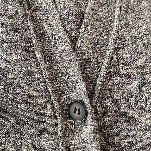 Vince Viscose Linen Longline Button Front Gray Cardigan Pockets Long Sleeves - Picture 15 of 16